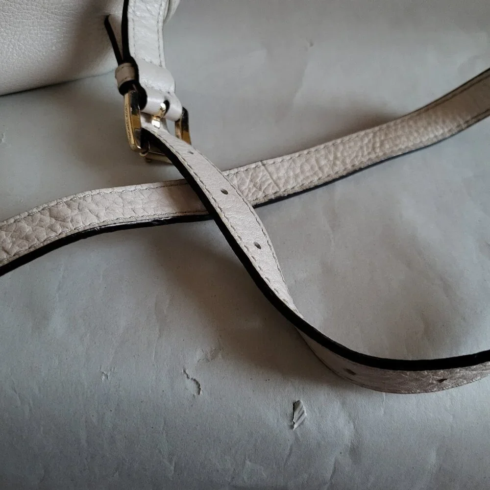 VINTAGE MICHAEL KORS PEBBLED CREAM LEATHER SHOULDER BAG